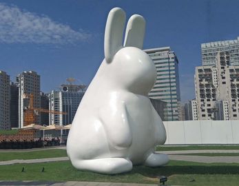 quality خلاق ناز فلزی خرگوش مجسمه سفید رنگ فولاد ضد زنگ لاک الکل زدن به factory
